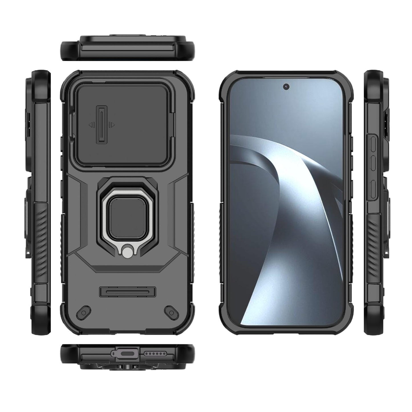 For Xiaomi 17T 5G Sliding Camshield TPU + PC Shockproof Phone Case with Holder(Black)