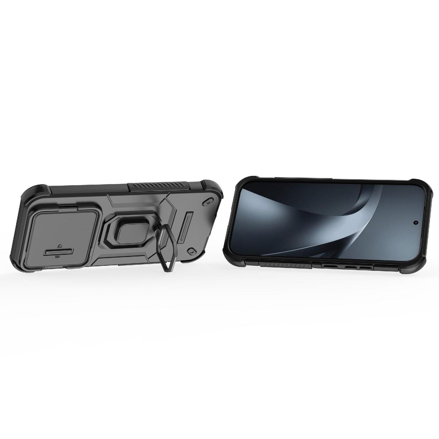 For Xiaomi 17T 5G Sliding Camshield TPU + PC Shockproof Phone Case with Holder(Black)
