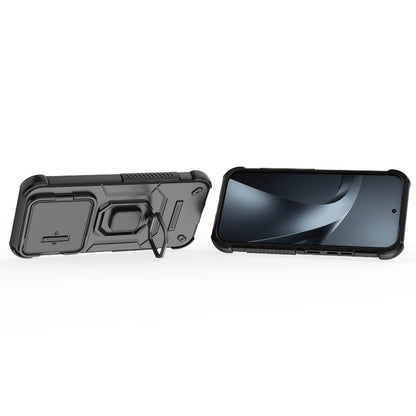 For Xiaomi 17T 5G Sliding Camshield TPU + PC Shockproof Phone Case with Holder(Black)