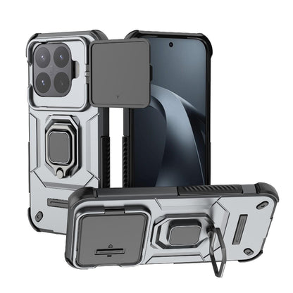 For Xiaomi 17T 5G Sliding Camshield TPU + PC Shockproof Phone Case with Holder(Grey)