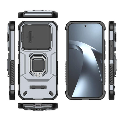 For Xiaomi 17T 5G Sliding Camshield TPU + PC Shockproof Phone Case with Holder(Grey)