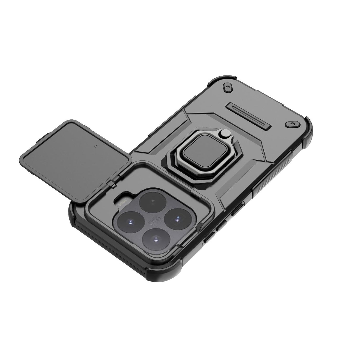 For Xiaomi 17T 5G Sliding Camshield TPU + PC Shockproof Phone Case with Holder(Grey)