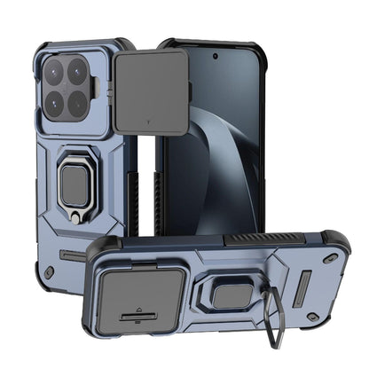 For Xiaomi 17T 5G Sliding Camshield TPU + PC Shockproof Phone Case with Holder(Blue)
