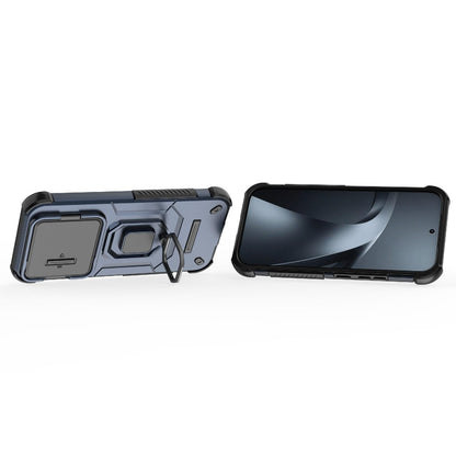 For Xiaomi 17T 5G Sliding Camshield TPU + PC Shockproof Phone Case with Holder(Blue)