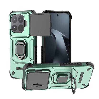 For Xiaomi 17T 5G Sliding Camshield TPU + PC Shockproof Phone Case with Holder(Green)