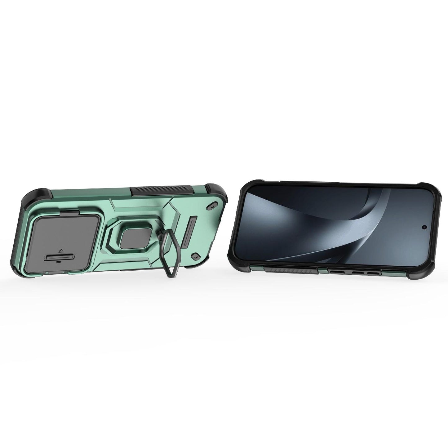 For Xiaomi 17T 5G Sliding Camshield TPU + PC Shockproof Phone Case with Holder(Green)