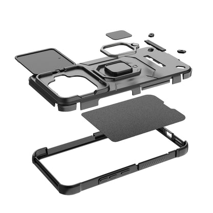 For Xiaomi 17T 5G Sliding Camshield TPU + PC Shockproof Phone Case with Holder(Green)
