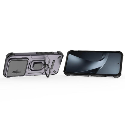 For Xiaomi 17T 5G Sliding Camshield TPU + PC Shockproof Phone Case with Holder(Purple)