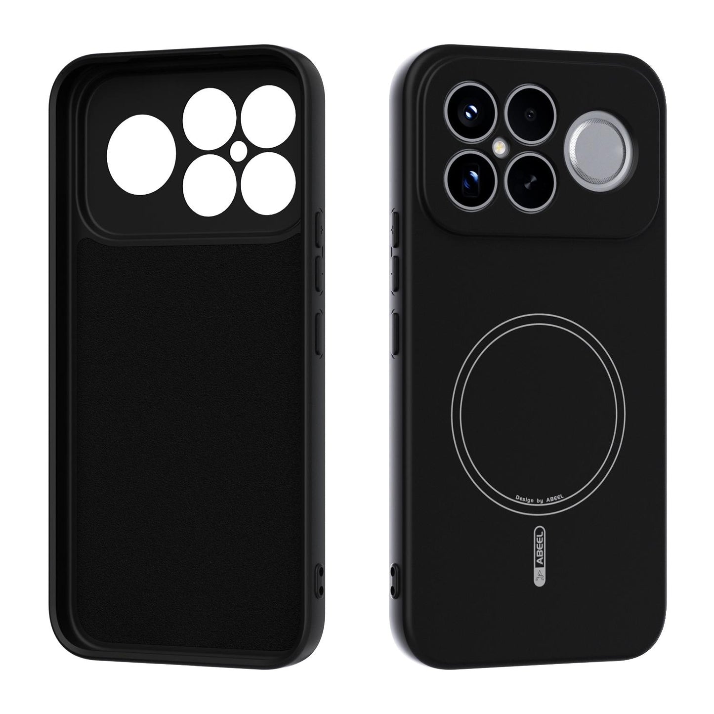 For Redmi K90 Pro Max/Poco F8 Ultra ABEEL Skin-friendly Feel Magsafe Liquid Silicone Phone Case(Black)