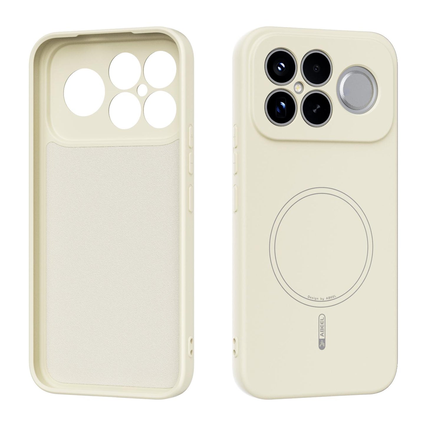 For Redmi K90 Pro Max/Poco F8 Ultra ABEEL Skin-friendly Feel Magsafe Liquid Silicone Phone Case(Yellow)