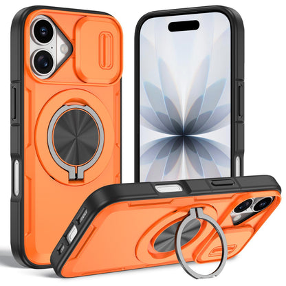 For iPhone 17 Camshield Rotation Holder MagSafe Phone Case - Orange - EDA008813118A