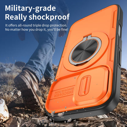 For iPhone 17 Camshield Rotation Holder MagSafe Phone Case - Orange - EDA008813118A