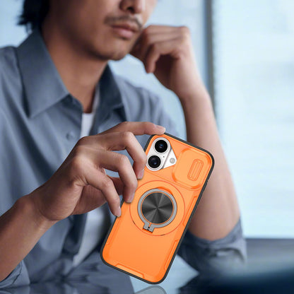 For iPhone 17 Camshield Rotation Holder MagSafe Phone Case - Orange - EDA008813118A