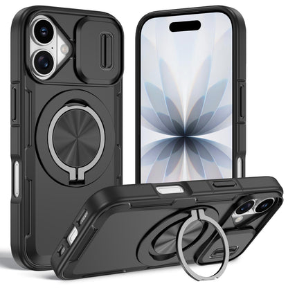 For iPhone 17 Camshield Rotation Holder MagSafe Phone Case - Black - EDA008813118B