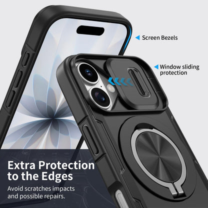 For iPhone 17 Camshield Rotation Holder MagSafe Phone Case - Black - EDA008813118B
