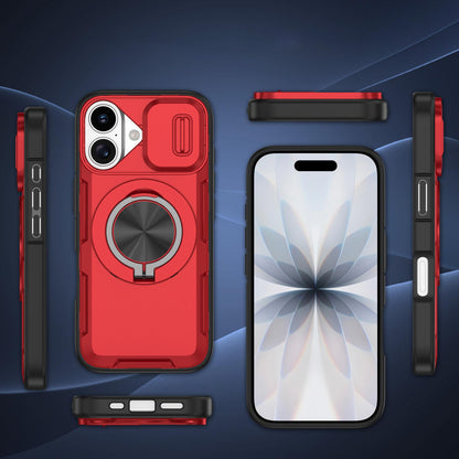 For iPhone 17 Camshield Rotation Holder MagSafe Phone Case - Red - EDA008813118C