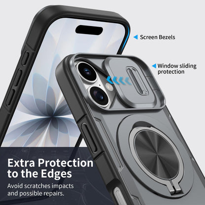 For iPhone 17 Camshield Rotation Holder MagSafe Phone Case - Grey - EDA008813118D