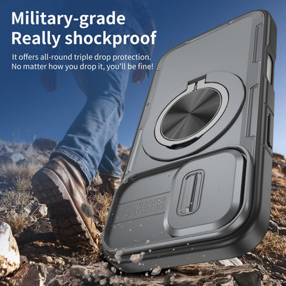 For iPhone 17 Camshield Rotation Holder MagSafe Phone Case - Grey - EDA008813118D
