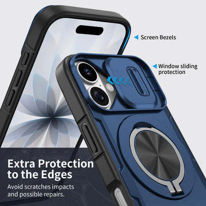 For iPhone 17 Camshield Rotation Holder MagSafe Phone Case - Blue - EDA008813118E