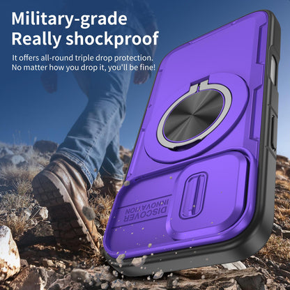 For iPhone 17 Camshield Rotation Holder MagSafe Phone Case - Purple - EDA008813118F