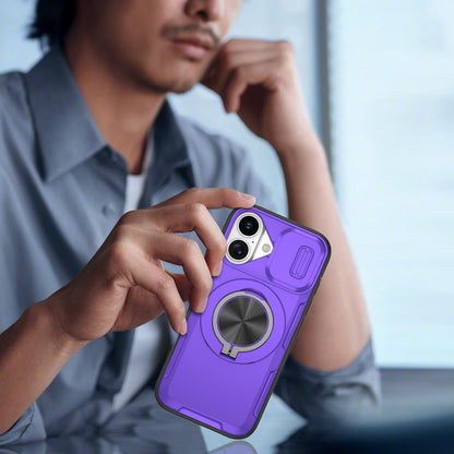 For iPhone 17 Camshield Rotation Holder MagSafe Phone Case - Purple - EDA008813118F