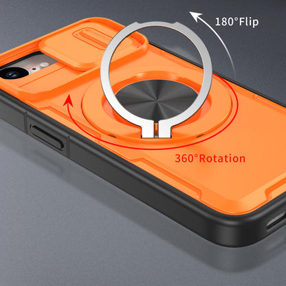 For iPhone 17e / 16e Camshield Rotation Holder MagSafe Phone Case - Orange - EDA008813119A