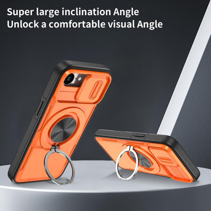 For iPhone 17e / 16e Camshield Rotation Holder MagSafe Phone Case - Orange - EDA008813119A