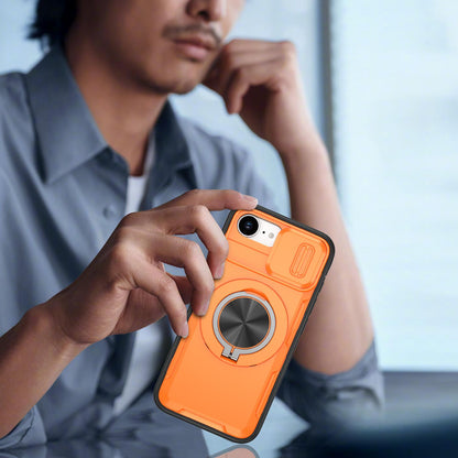 For iPhone 17e / 16e Camshield Rotation Holder MagSafe Phone Case - Orange - EDA008813119A