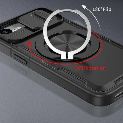 For iPhone 17e / 16e Camshield Rotation Holder MagSafe Phone Case - Black - EDA008813119B