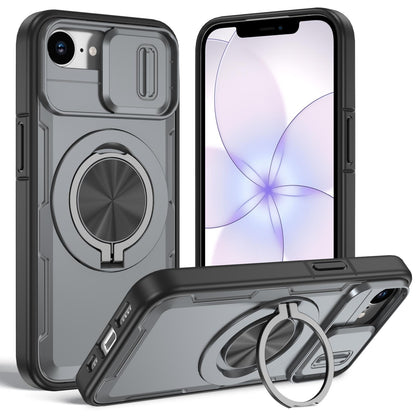 For iPhone 17e / 16e Camshield Rotation Holder MagSafe Phone Case - Grey - EDA008813119D