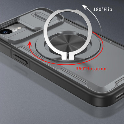 For iPhone 17e / 16e Camshield Rotation Holder MagSafe Phone Case - Grey - EDA008813119D