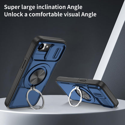 For iPhone 17e / 16e Camshield Rotation Holder MagSafe Phone Case - Blue - EDA008813119E