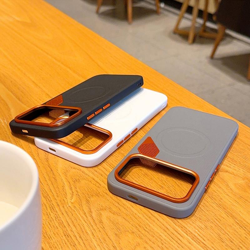 For Redmi K90 Pro Max / Poco F8 Ultra PC + TPU + Leather Cooling Holes MagSafe Phone Case(White)