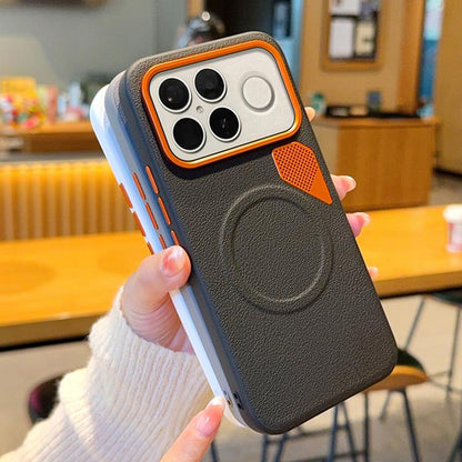 For Redmi K90 Pro Max / Poco F8 Ultra PC + TPU + Leather Cooling Holes MagSafe Phone Case(Grey)