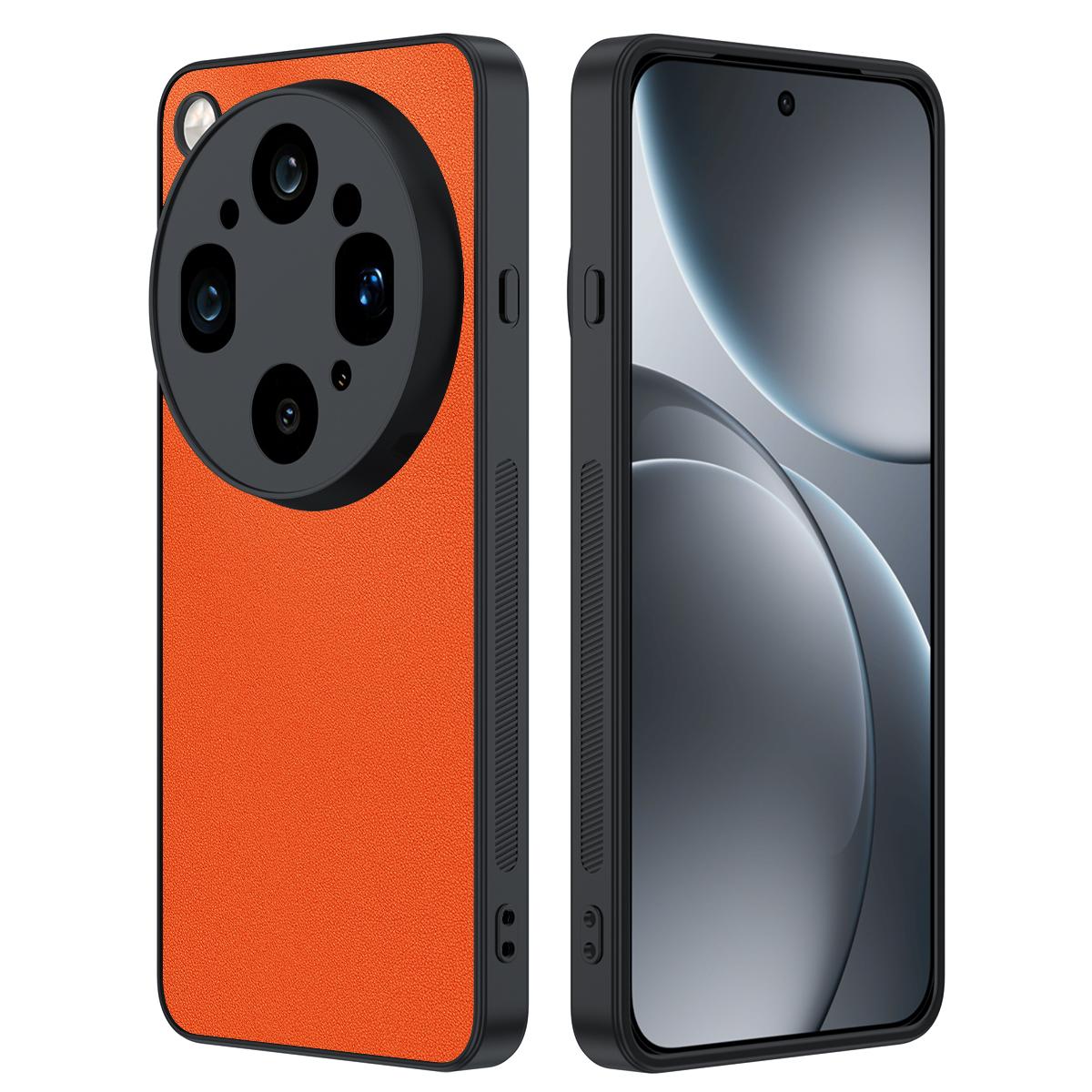 For OPPO Find  X9 Ultra 5G Ultra-thin Plain Skin Leather Phone Case(Orange)