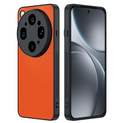 For OPPO Find  X9 Ultra 5G Ultra-thin Plain Skin Leather Phone Case(Orange)