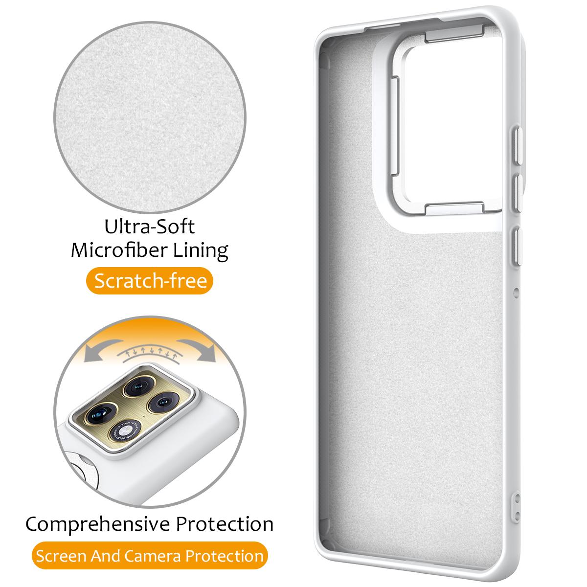For Motorola Edge 70 Ultra / Signature 5G Gen1.5 Pivot Ring Holder TPU Hybrid PC Phone Case - White - EDA008829223A