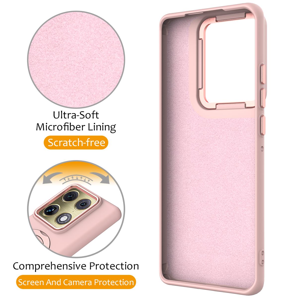 For Motorola Edge 70 Ultra / Signature 5G Gen1.5 Pivot Ring Holder TPU Hybrid PC Phone Case - Pink - EDA008829223B