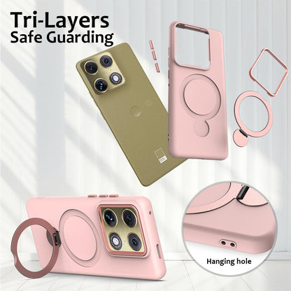 For Motorola Edge 70 Ultra / Signature 5G Gen1.5 Pivot Ring Holder TPU Hybrid PC Phone Case - Pink - EDA008829223B
