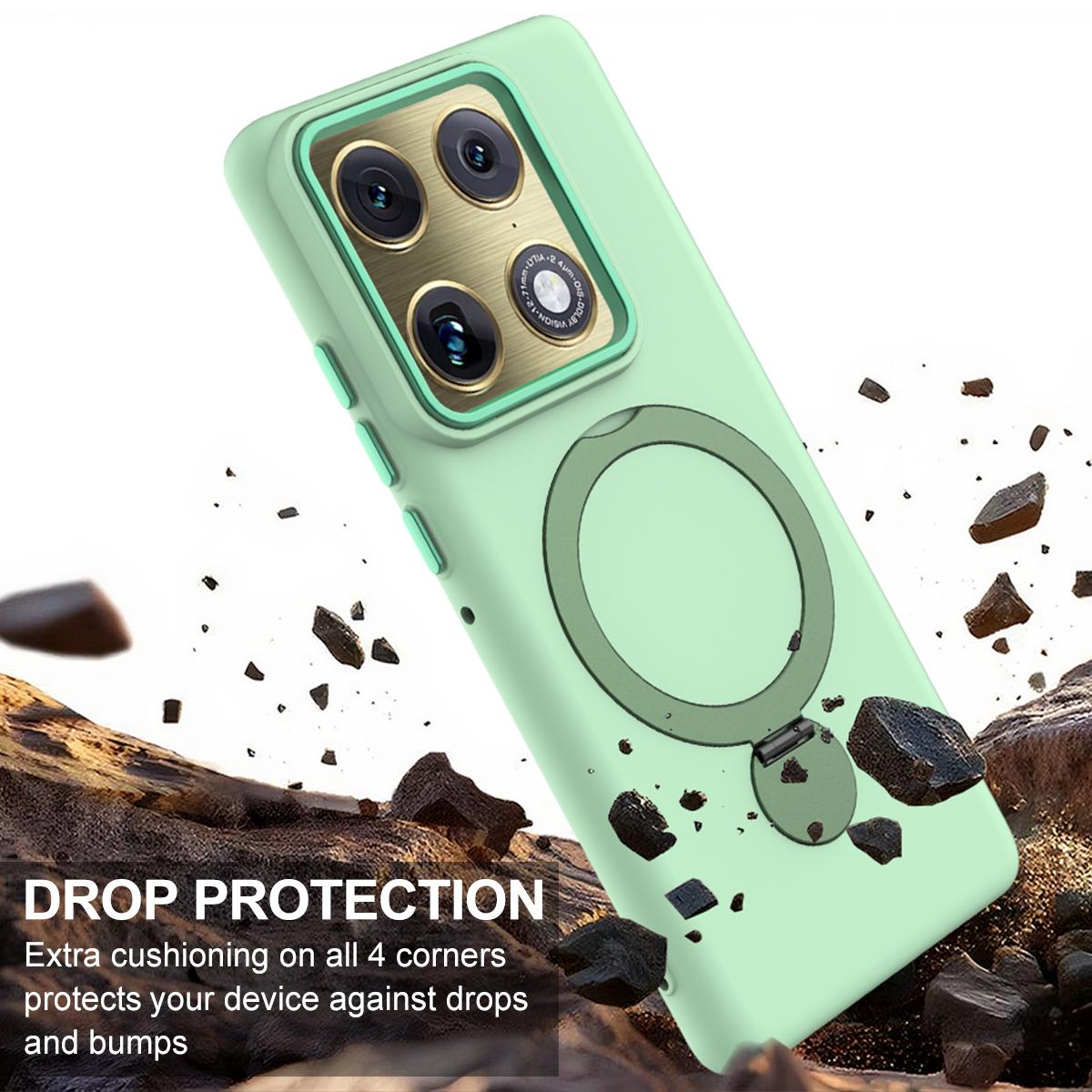 For Motorola Edge 70 Ultra / Signature 5G Gen1.5 Pivot Ring Holder TPU Hybrid PC Phone Case - Green - EDA008829223D
