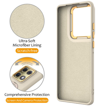 For Motorola Edge 70 Ultra / Signature 5G Gen1.5 Pivot Ring Holder TPU Hybrid PC Phone Case - Apricot - EDA008829223E