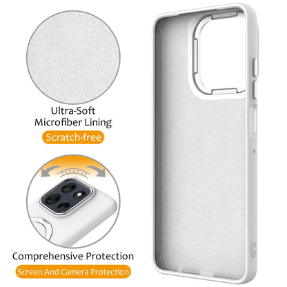 For Motorola Moto G77 Power / G67 Power 5G Gen1.5 Pivot Ring Holder TPU Hybrid PC Phone Case(White)