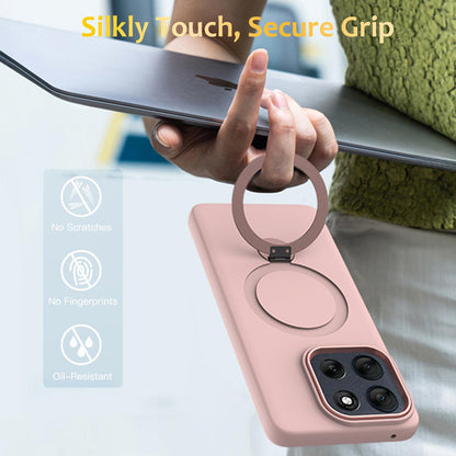 For Motorola Moto G77 Power / G67 Power 5G Gen1.5 Pivot Ring Holder TPU Hybrid PC Phone Case(Pink)