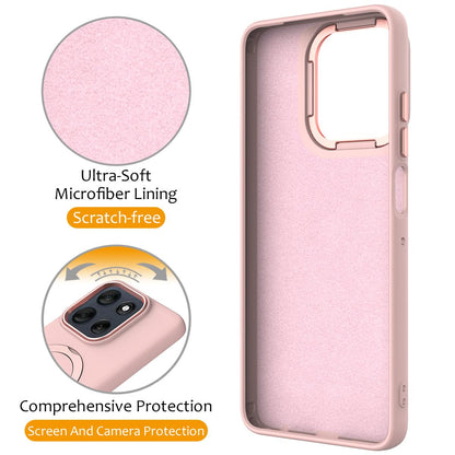 For Motorola Moto G77 Power / G67 Power 5G Gen1.5 Pivot Ring Holder TPU Hybrid PC Phone Case(Pink)