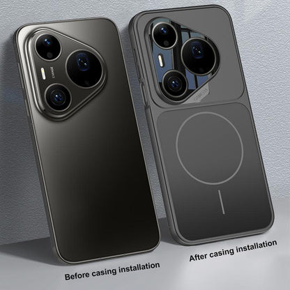 For Huawei Pura 90 Pro Max 5G GKK Change to 17 Pro Series Frosted Ultra-thin MagSafe Magnetic Phone Case - Silver - EDA008841009B