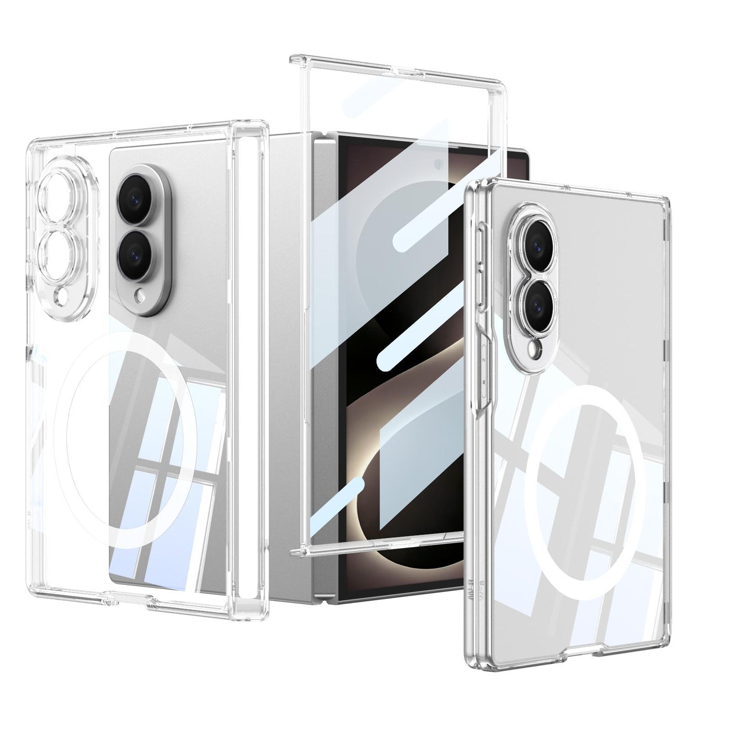 For Galaxy Z Fold8 5G GKK MagSafe Magnetic Folding Transparent Phone Case(Transparent)