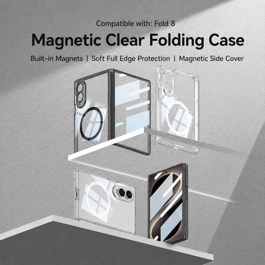 For Galaxy Z Fold8 5G GKK MagSafe Magnetic Folding Transparent Phone Case(Transparent)