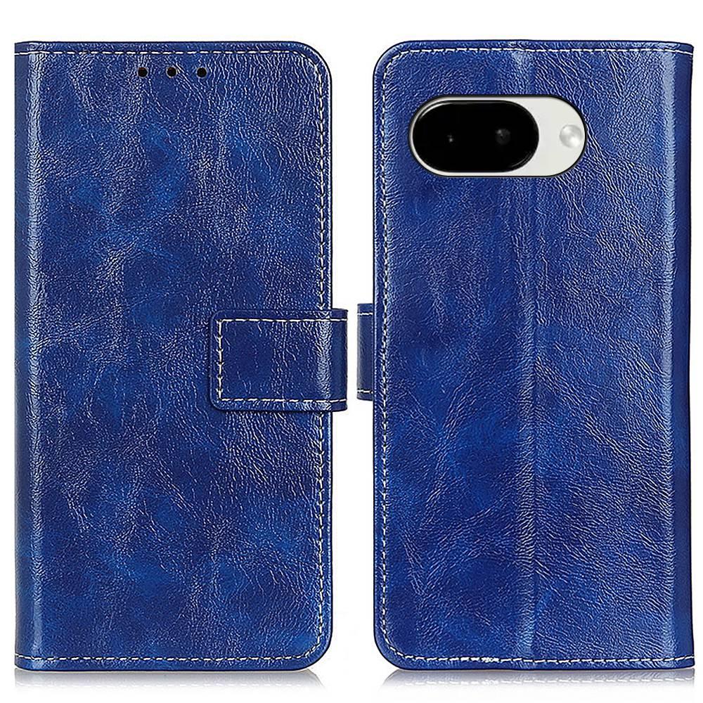 For Google Pixel 11a Retro Crazy Horse Texture Flip Leather Phone Case - Blue - EDA008847904C