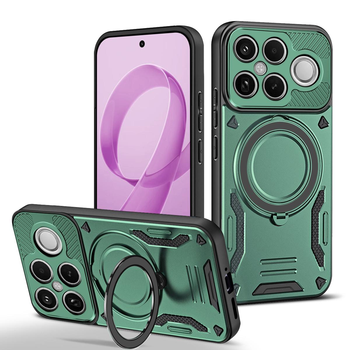 For Redmi K90 Pro Max / Poco F8 Ultra 5G MagSafe 2 in 1 TPU Phone Case with Rotating Holder(Green)