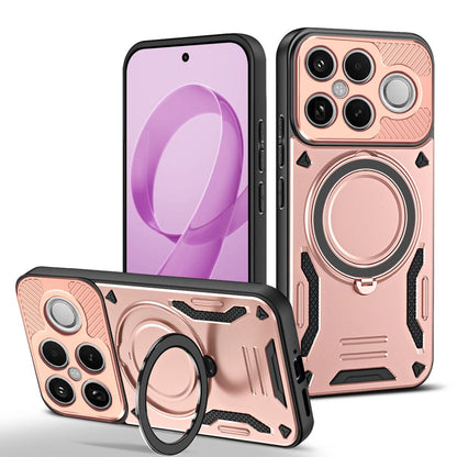 For Redmi K90 Pro Max / Poco F8 Ultra 5G MagSafe 2 in 1 TPU Phone Case with Rotating Holder(Rose Gold)